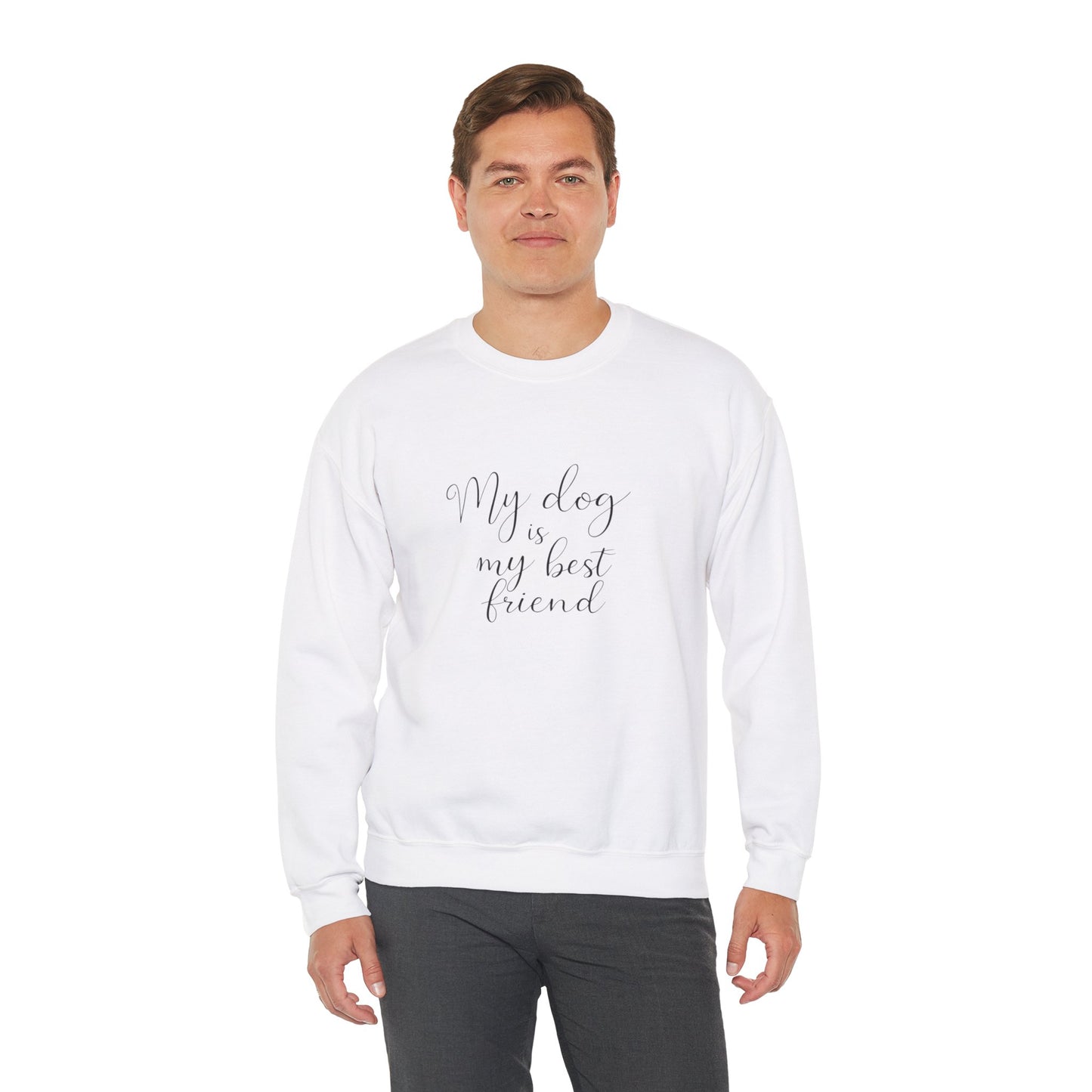 Cozy Dog Lover Sweatshirt - "My Dog is My Best Friend" Unisex Heavy Blend™ Crewneck