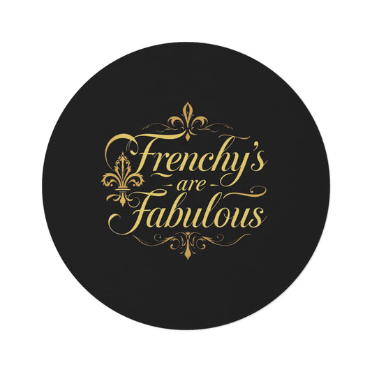 Frenchy's Are Fabulous Round Rug - Elegant Black & Gold Home Décor