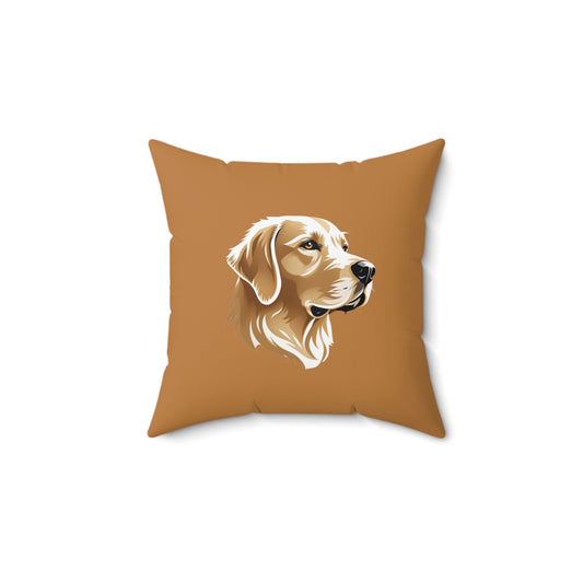 Golden Retriever Faux Suede Pillow - Cozy Dog Lover Home Decor