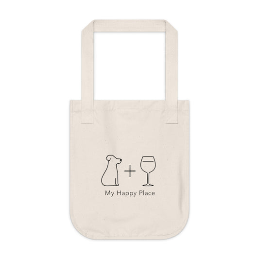 My Happy Place Organic Canvas Tote Bag - Pet Lovers Everyday Carry